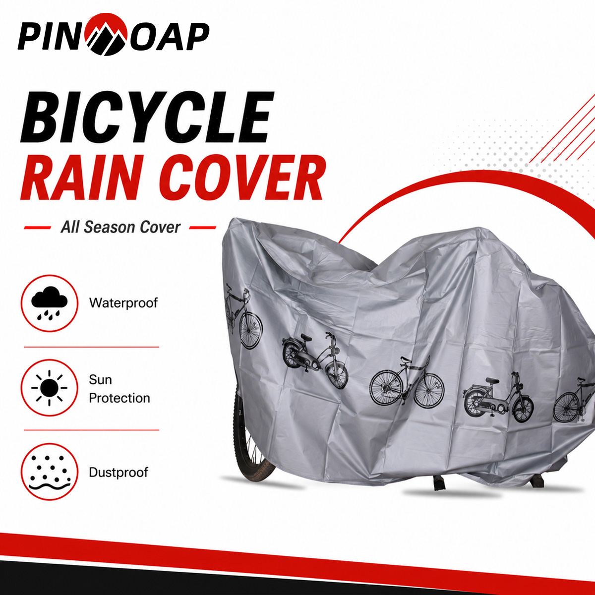 Cycling Gear Organizer - PINMOAP Universal Bicycle Rain Cover Waterproof