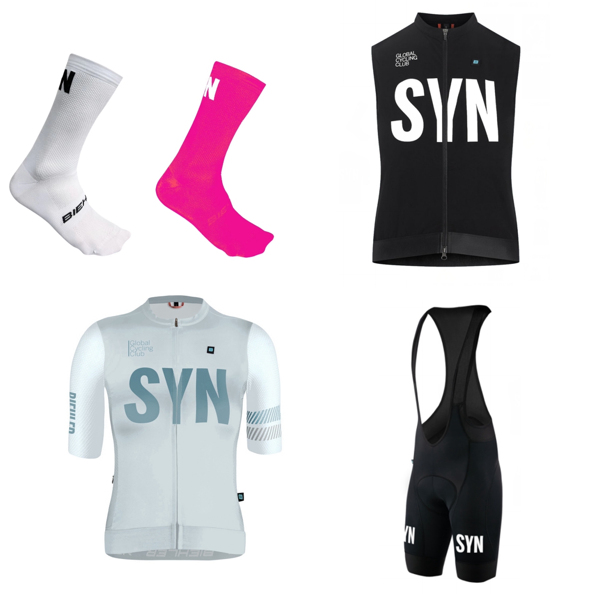 Cycling Gear Girls - SYN Women's Short sleeve white cycling