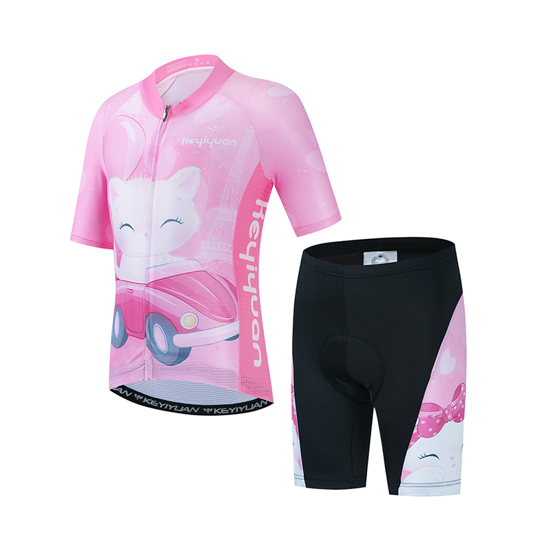 Cycling Gear Girls - KEYIYUAN Kids Road Cycling Jersey Set