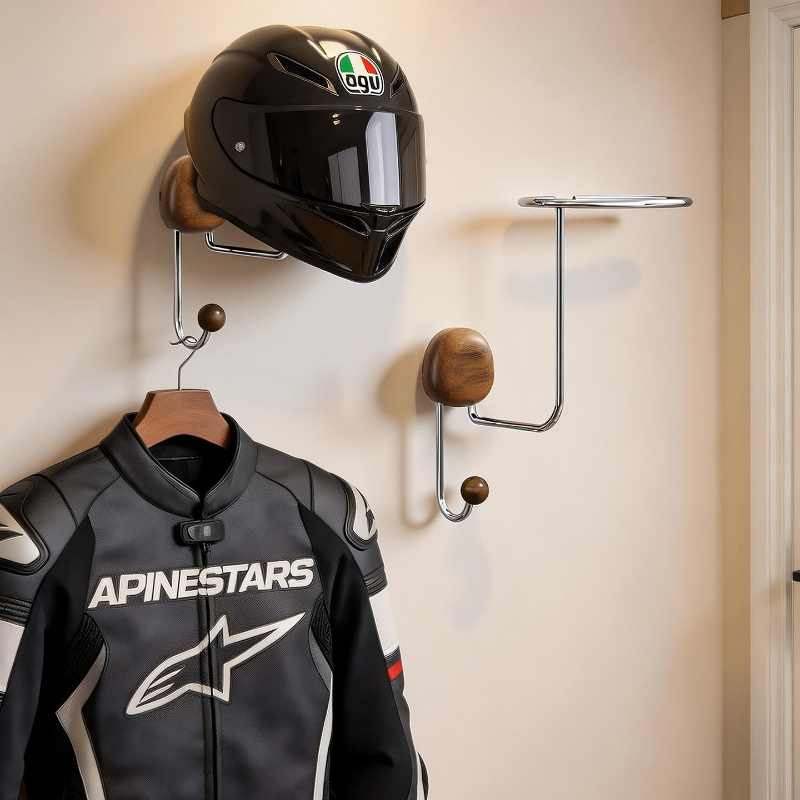 Cycling Gear Organizer - Wall Mount Helmet Storage Rack No