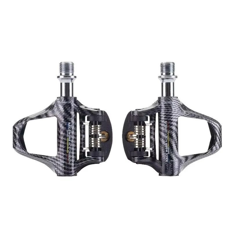 Cycling Gear - Lightweight Carbon Fiber Pedals with Lock